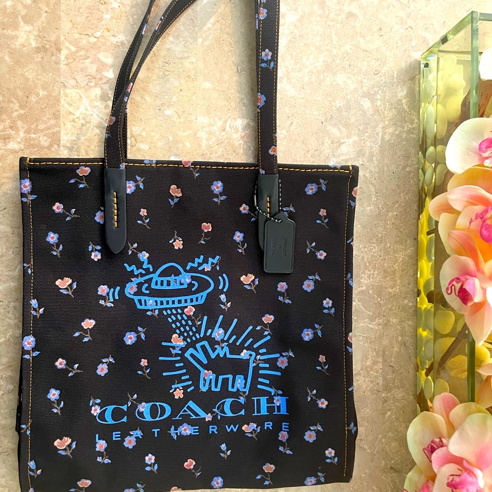 Coach x Keith Haring Black Canvas Tote